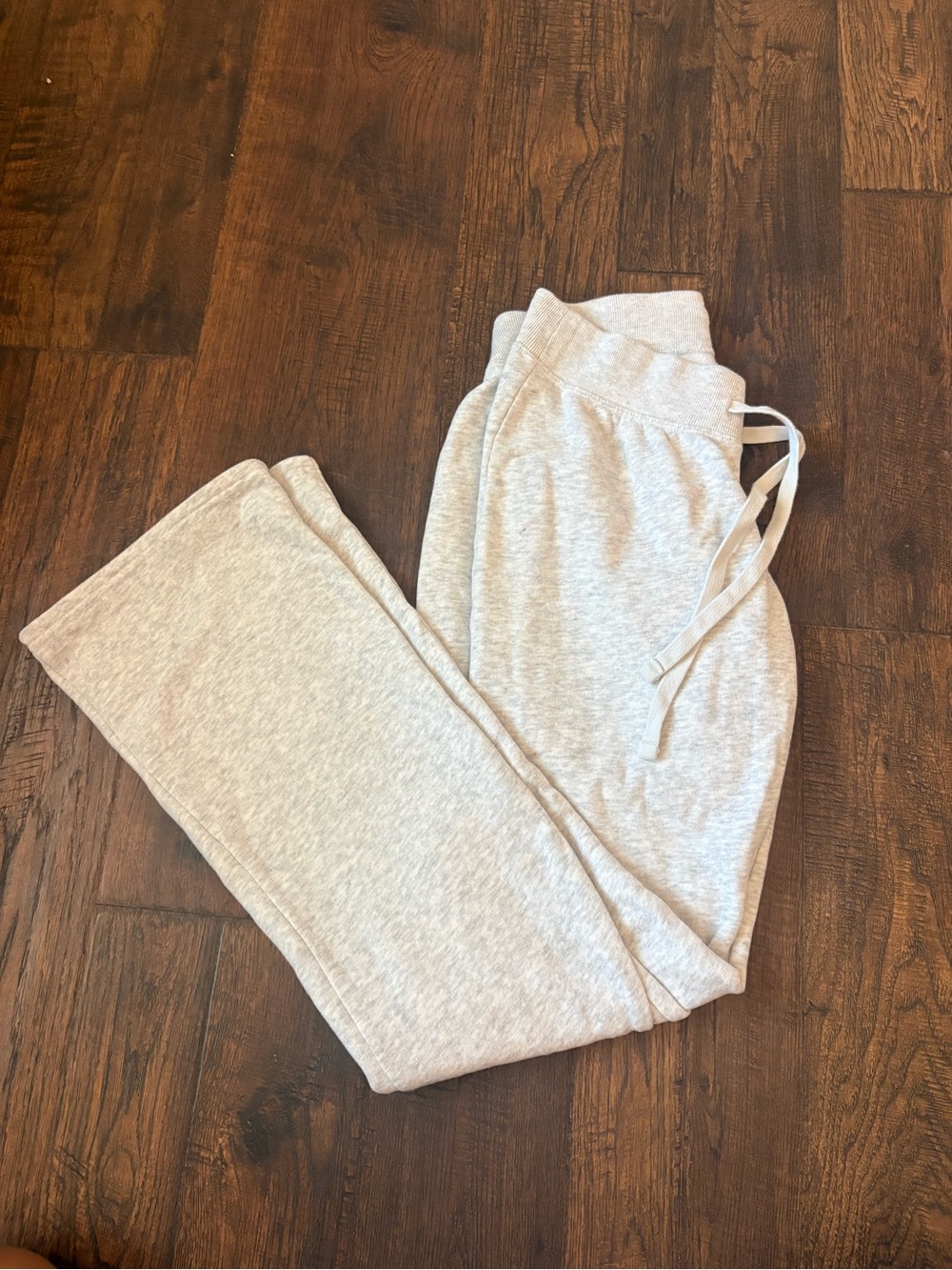 flare Light Gray Cozy Drawstring Sweatpants